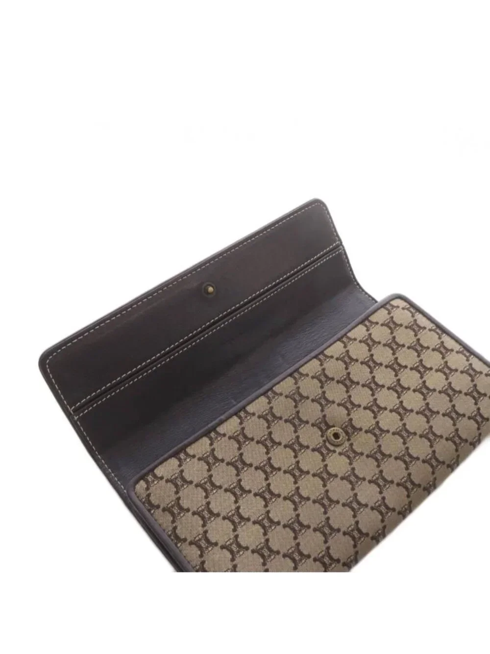 Celine Wallet Bifold Macadam Pattern Canvas Beige